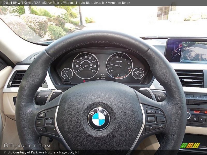 Liquid Blue Metallic / Venetian Beige 2014 BMW 3 Series 328i xDrive Sports Wagon