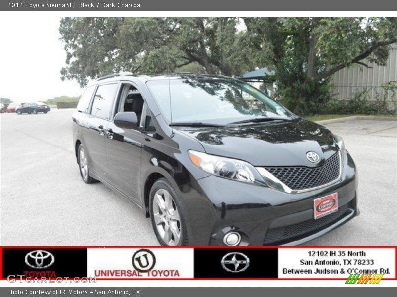 Black / Dark Charcoal 2012 Toyota Sienna SE
