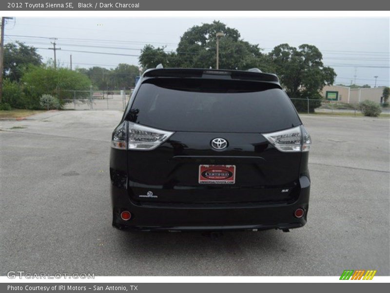 Black / Dark Charcoal 2012 Toyota Sienna SE
