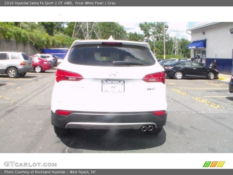 Frost White Pearl / Gray 2016 Hyundai Santa Fe Sport 2.0T AWD