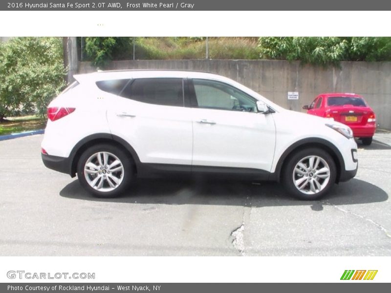 Frost White Pearl / Gray 2016 Hyundai Santa Fe Sport 2.0T AWD