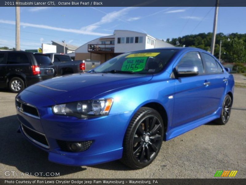 Octane Blue Pearl / Black 2011 Mitsubishi Lancer GTS