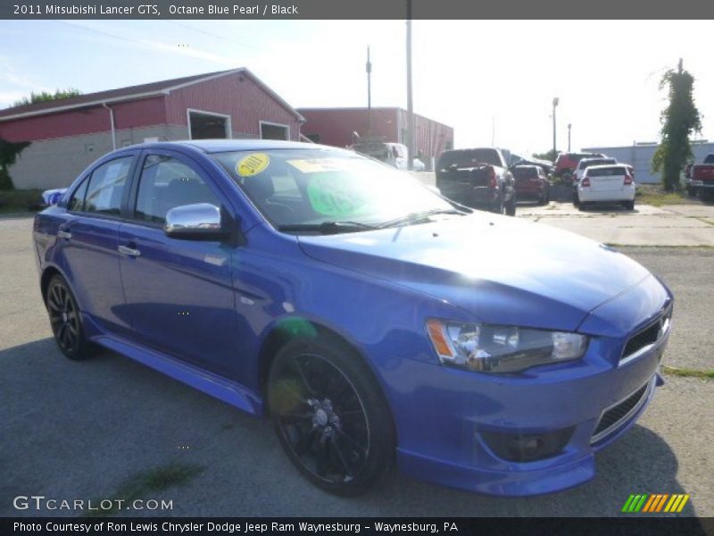 Octane Blue Pearl / Black 2011 Mitsubishi Lancer GTS