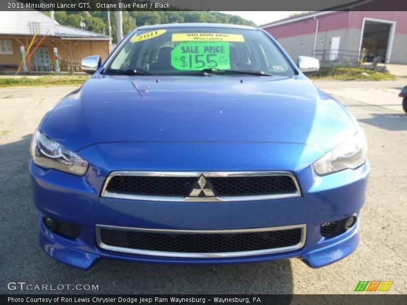 Octane Blue Pearl / Black 2011 Mitsubishi Lancer GTS