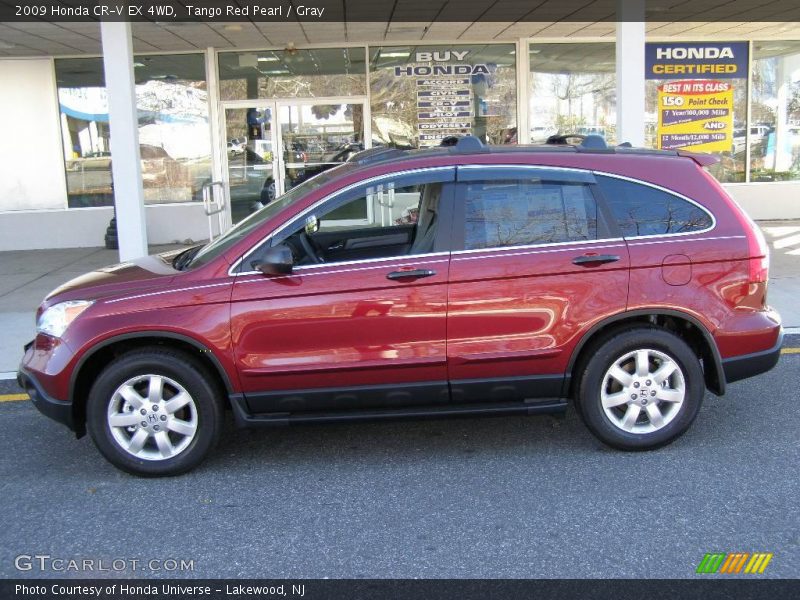 Tango Red Pearl / Gray 2009 Honda CR-V EX 4WD