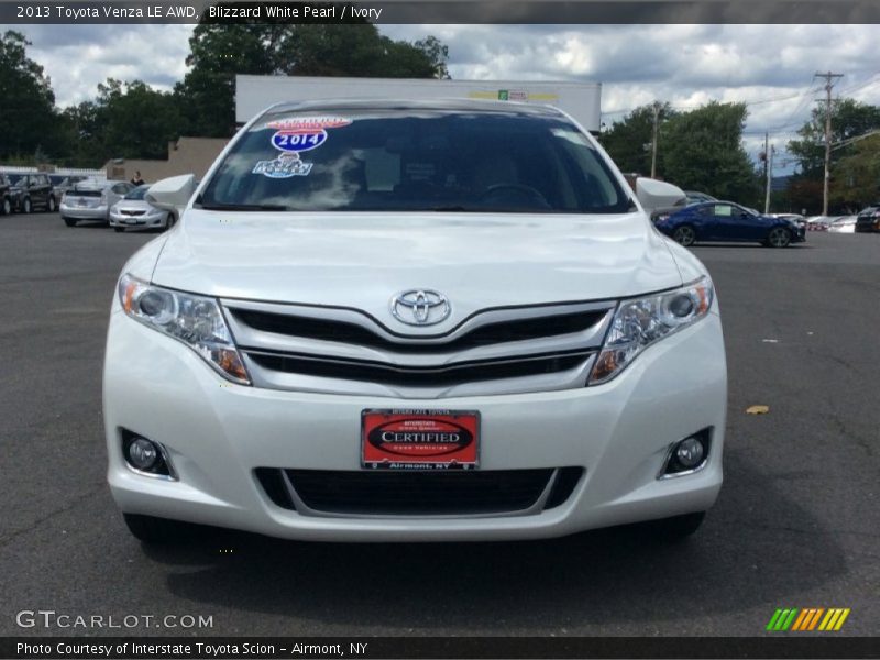Blizzard White Pearl / Ivory 2013 Toyota Venza LE AWD