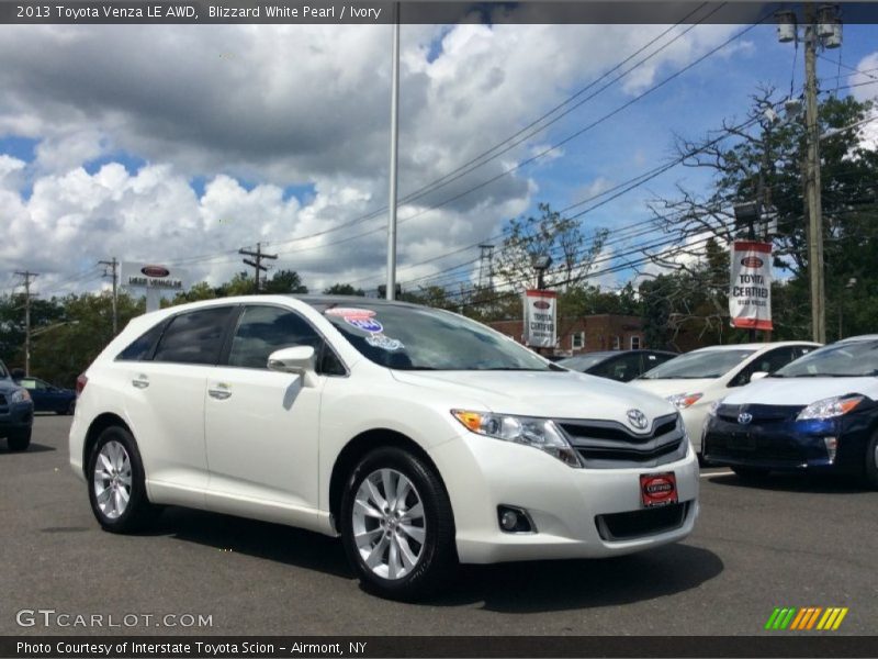Blizzard White Pearl / Ivory 2013 Toyota Venza LE AWD