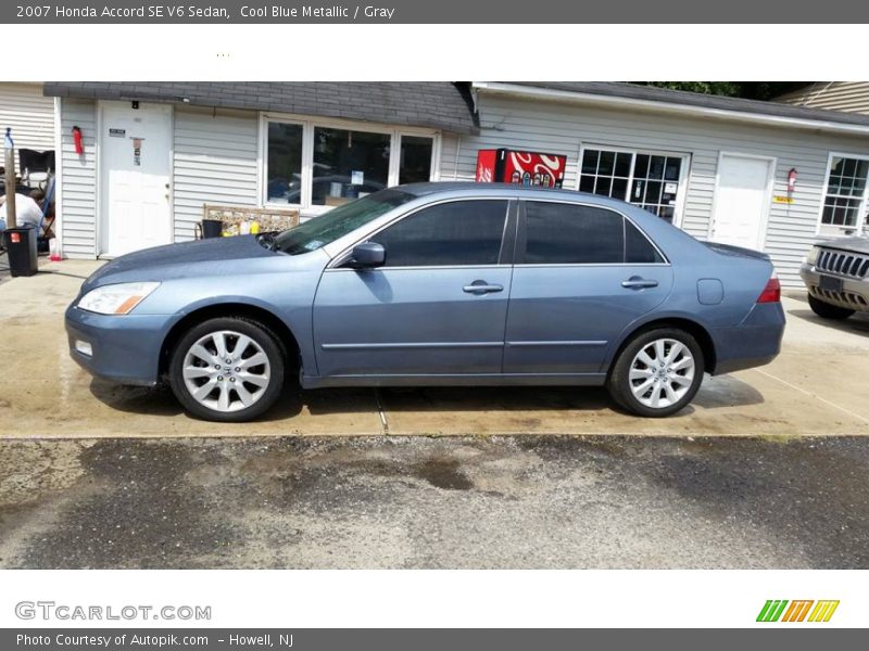 Cool Blue Metallic / Gray 2007 Honda Accord SE V6 Sedan