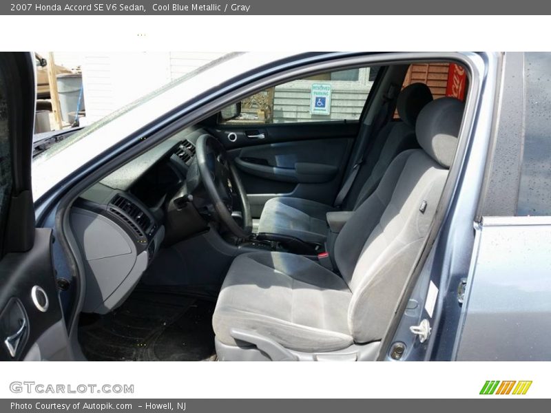 Cool Blue Metallic / Gray 2007 Honda Accord SE V6 Sedan
