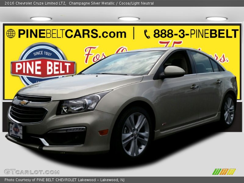Champagne Silver Metallic / Cocoa/Light Neutral 2016 Chevrolet Cruze Limited LTZ