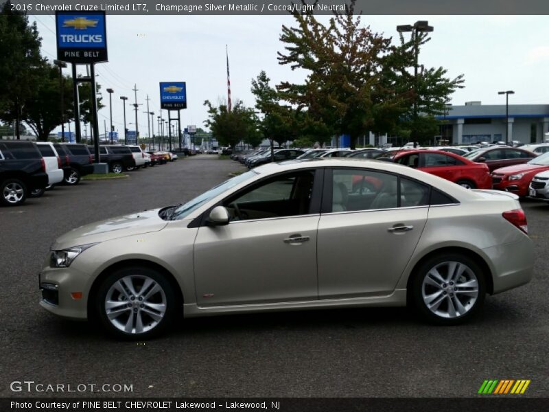 Champagne Silver Metallic / Cocoa/Light Neutral 2016 Chevrolet Cruze Limited LTZ