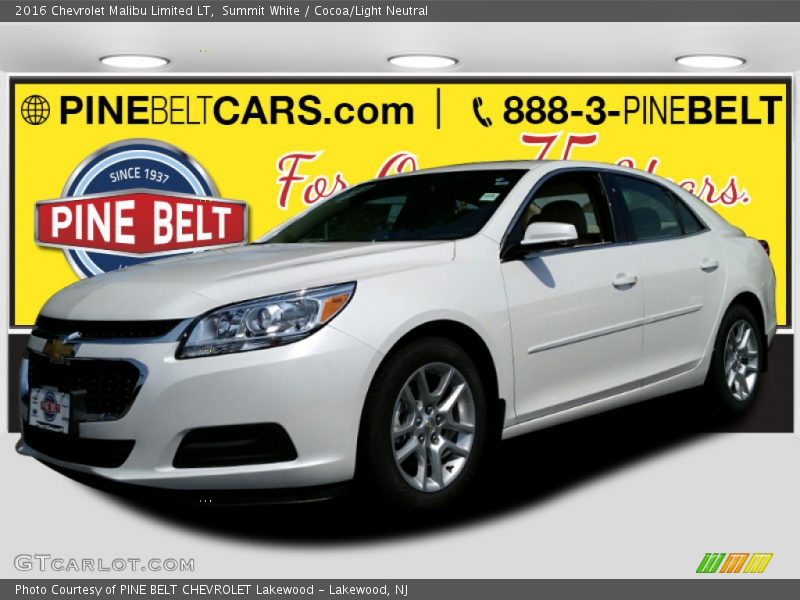 Summit White / Cocoa/Light Neutral 2016 Chevrolet Malibu Limited LT
