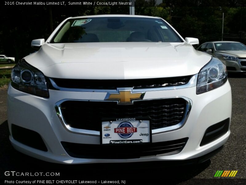 Summit White / Cocoa/Light Neutral 2016 Chevrolet Malibu Limited LT