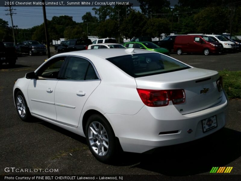 Summit White / Cocoa/Light Neutral 2016 Chevrolet Malibu Limited LT