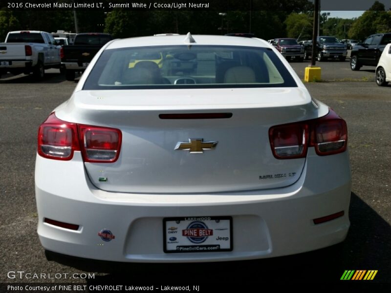 Summit White / Cocoa/Light Neutral 2016 Chevrolet Malibu Limited LT