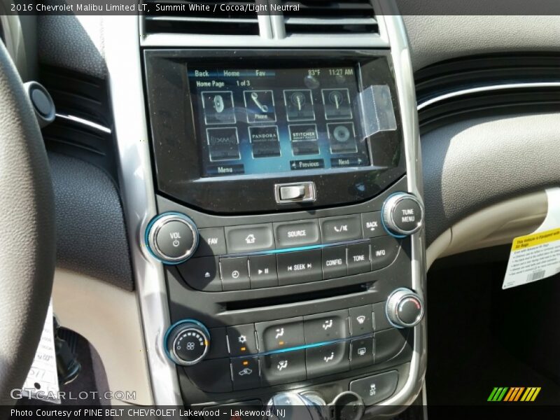 Summit White / Cocoa/Light Neutral 2016 Chevrolet Malibu Limited LT