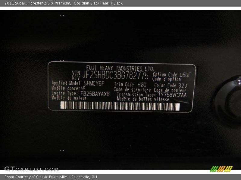 Obsidian Black Pearl / Black 2011 Subaru Forester 2.5 X Premium