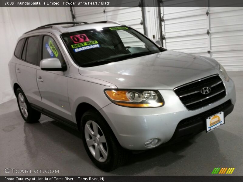 Powder White Pearl / Black 2009 Hyundai Santa Fe Limited