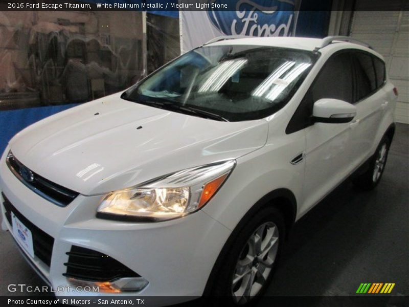 White Platinum Metallic / Medium Light Stone 2016 Ford Escape Titanium