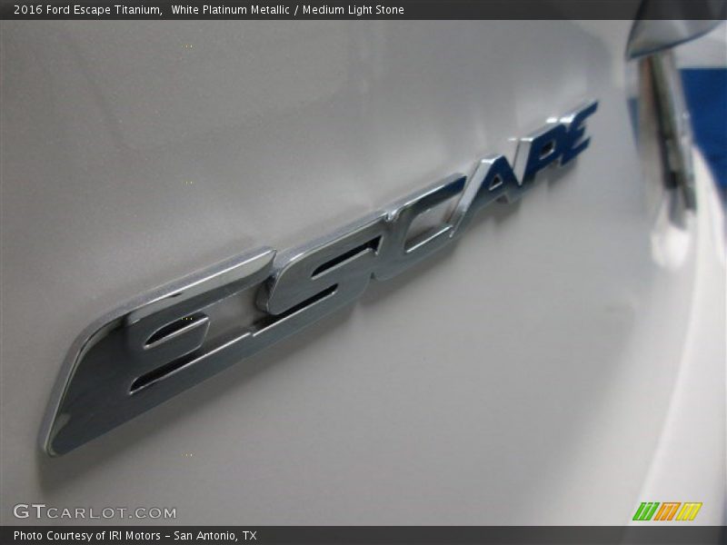 White Platinum Metallic / Medium Light Stone 2016 Ford Escape Titanium