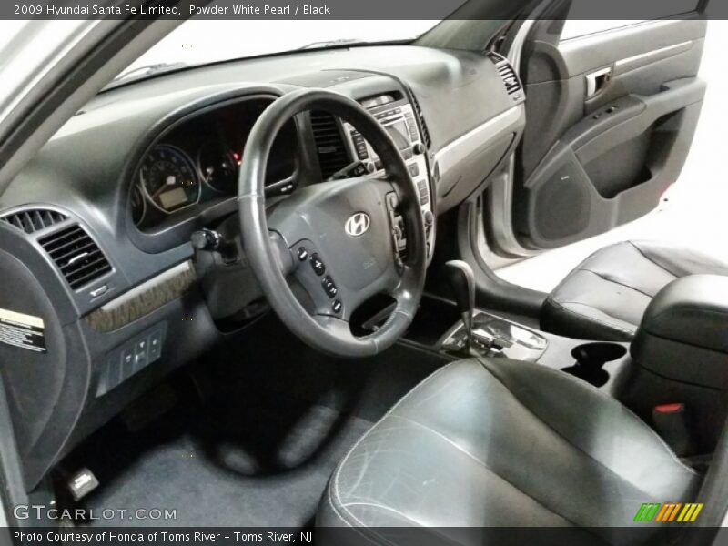 Powder White Pearl / Black 2009 Hyundai Santa Fe Limited