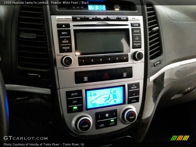 Powder White Pearl / Black 2009 Hyundai Santa Fe Limited