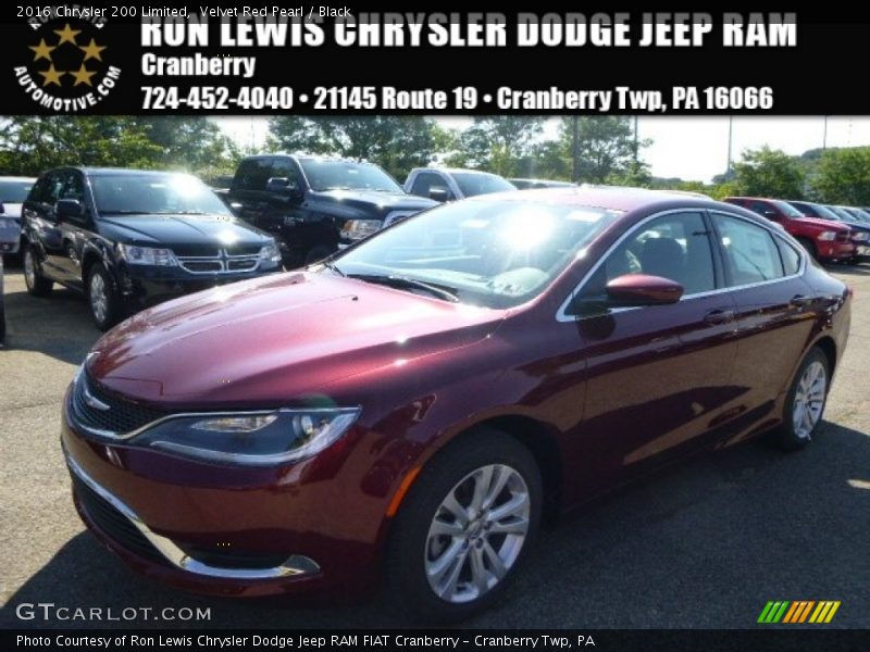 Velvet Red Pearl / Black 2016 Chrysler 200 Limited