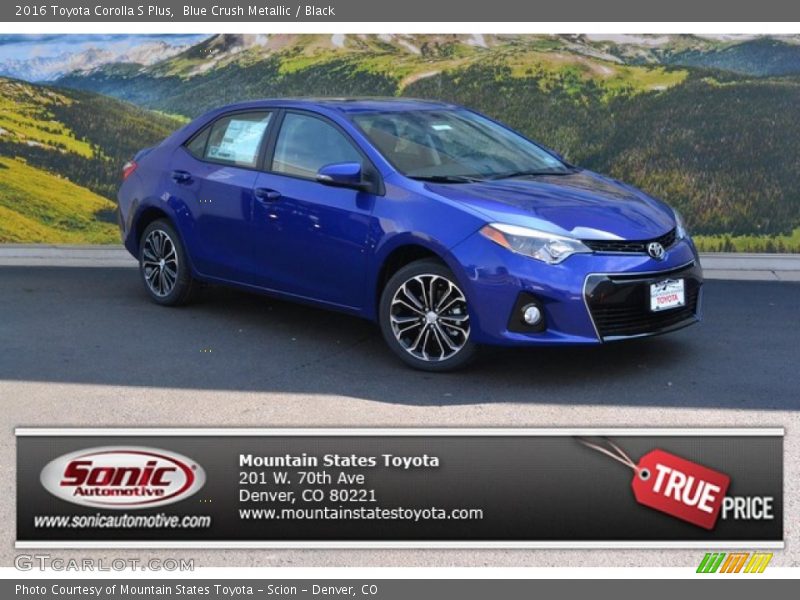 Blue Crush Metallic / Black 2016 Toyota Corolla S Plus