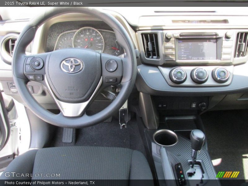 Super White / Black 2015 Toyota RAV4 LE