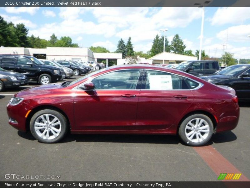 Velvet Red Pearl / Black 2016 Chrysler 200 Limited