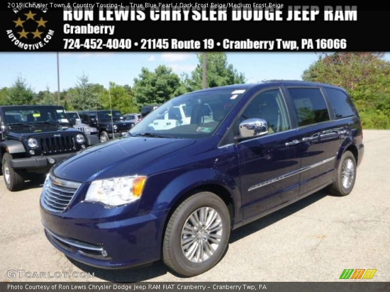 True Blue Pearl / Dark Frost Beige/Medium Frost Beige 2015 Chrysler Town & Country Touring-L