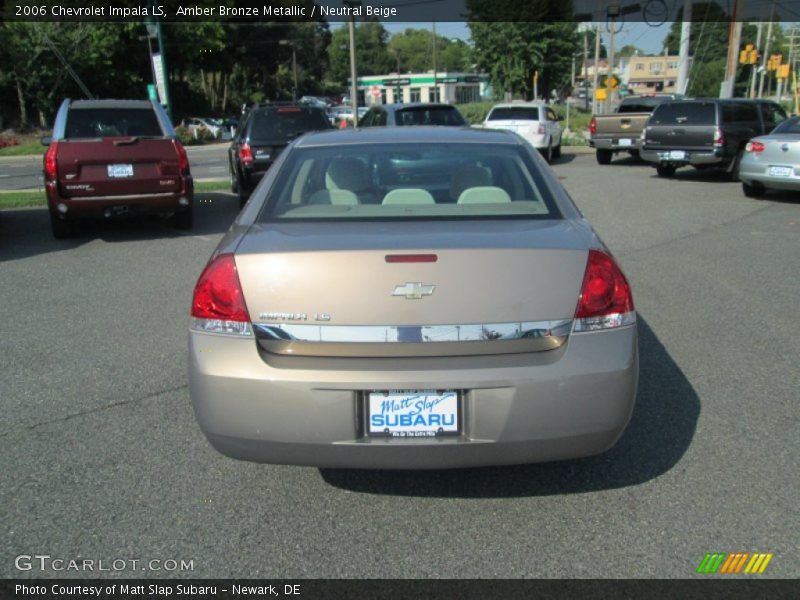 Amber Bronze Metallic / Neutral Beige 2006 Chevrolet Impala LS