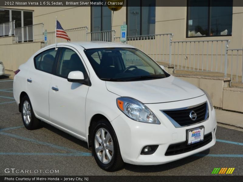 Brilliant Silver Metallic / Charcoal 2012 Nissan Versa 1.6 SL Sedan