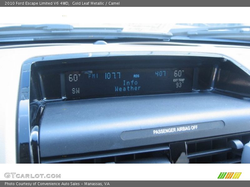 Gold Leaf Metallic / Camel 2010 Ford Escape Limited V6 4WD