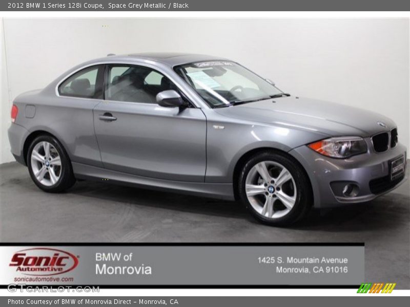 Space Grey Metallic / Black 2012 BMW 1 Series 128i Coupe