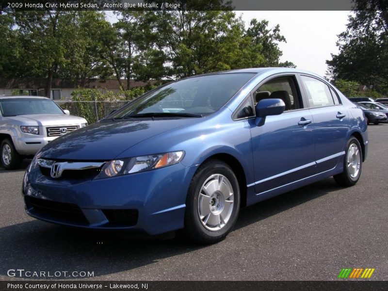 Atomic Blue Metallic / Beige 2009 Honda Civic Hybrid Sedan