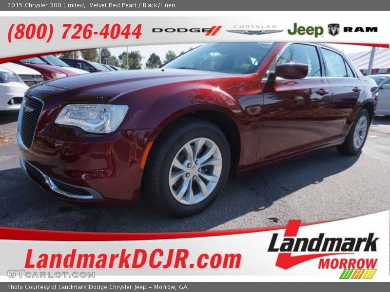 Velvet Red Pearl / Black/Linen 2015 Chrysler 300 Limited