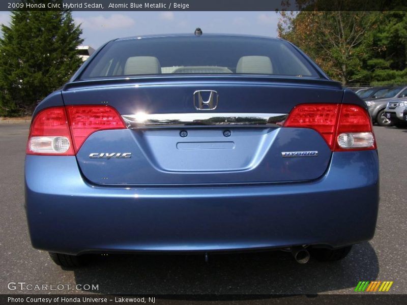 Atomic Blue Metallic / Beige 2009 Honda Civic Hybrid Sedan
