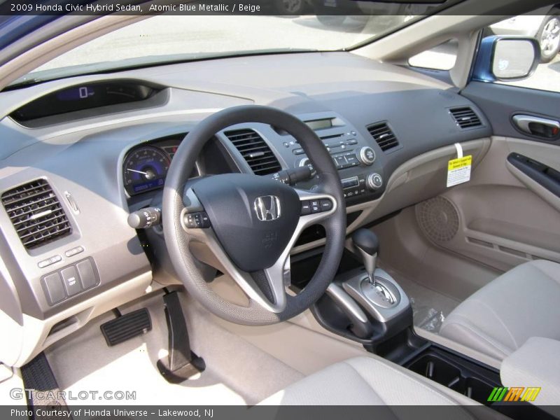 Atomic Blue Metallic / Beige 2009 Honda Civic Hybrid Sedan