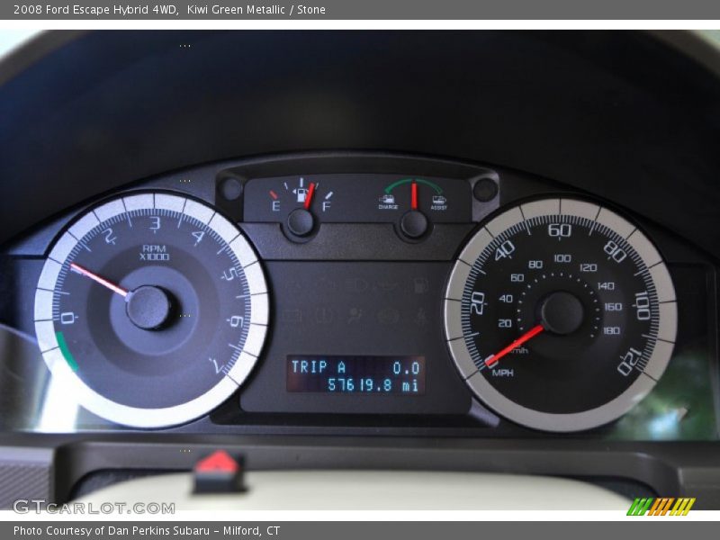 Kiwi Green Metallic / Stone 2008 Ford Escape Hybrid 4WD