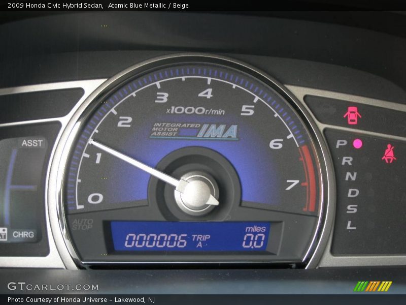 Atomic Blue Metallic / Beige 2009 Honda Civic Hybrid Sedan