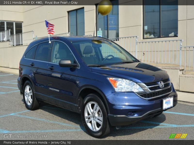 Royal Blue Pearl / Gray 2011 Honda CR-V EX 4WD