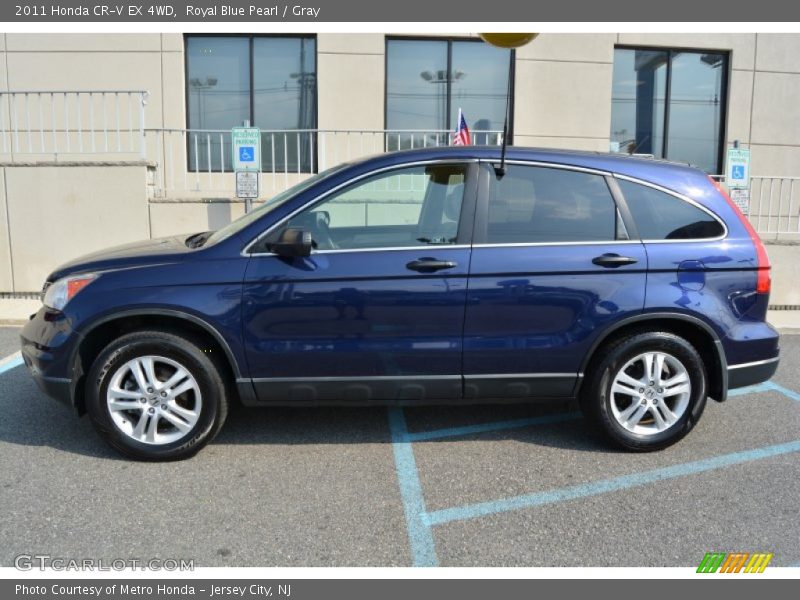 Royal Blue Pearl / Gray 2011 Honda CR-V EX 4WD