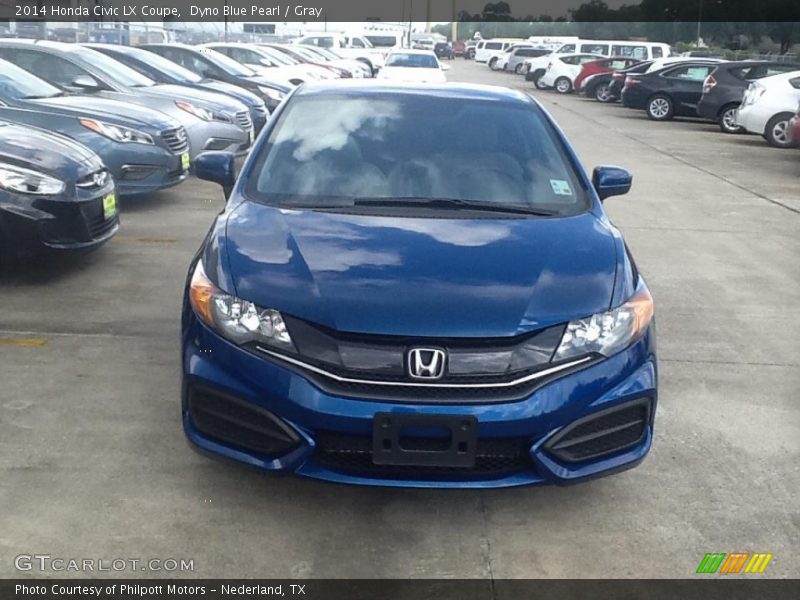 Dyno Blue Pearl / Gray 2014 Honda Civic LX Coupe