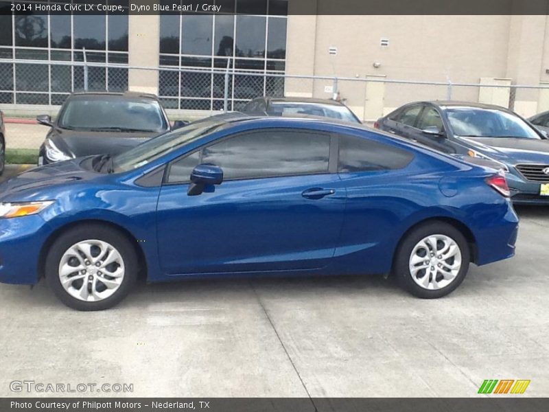 Dyno Blue Pearl / Gray 2014 Honda Civic LX Coupe