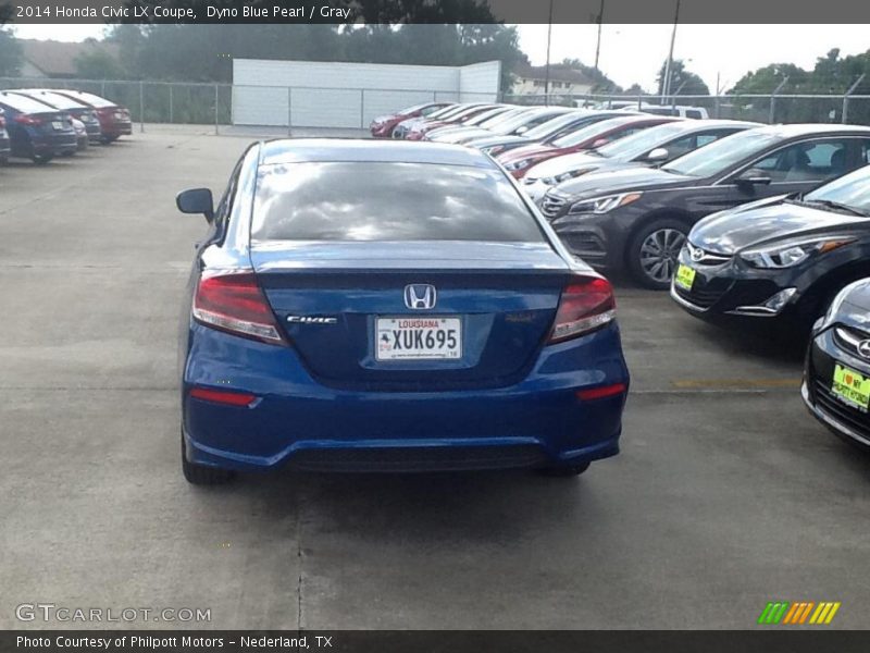 Dyno Blue Pearl / Gray 2014 Honda Civic LX Coupe