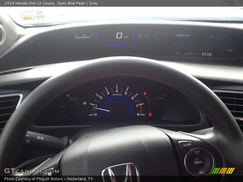 Dyno Blue Pearl / Gray 2014 Honda Civic LX Coupe