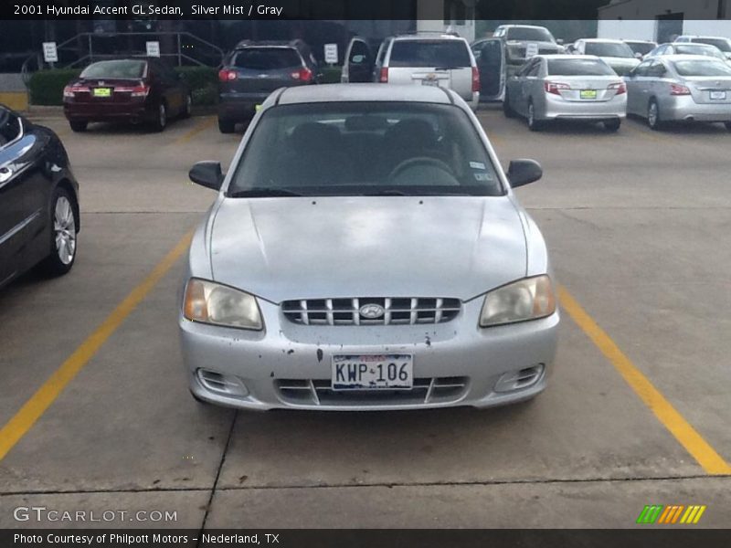 Silver Mist / Gray 2001 Hyundai Accent GL Sedan