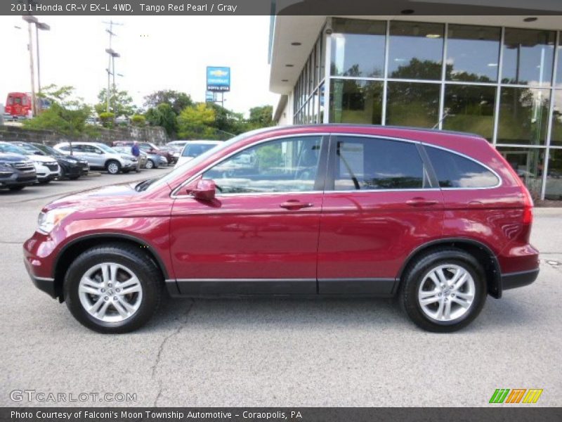 Tango Red Pearl / Gray 2011 Honda CR-V EX-L 4WD