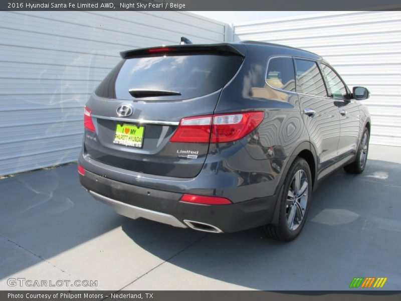 Night Sky Pearl / Beige 2016 Hyundai Santa Fe Limited AWD